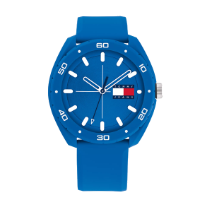 TJ CASUAL WATCH WITH BLUE SILICONE STRAP