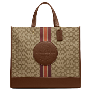 Dempsey Tote 40 In Signature Jacquard With Stripe And Coach Patch-Saddle Multi